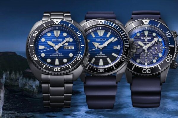 Seiko Prospex Save the Ocean - Mélyfekete kékség